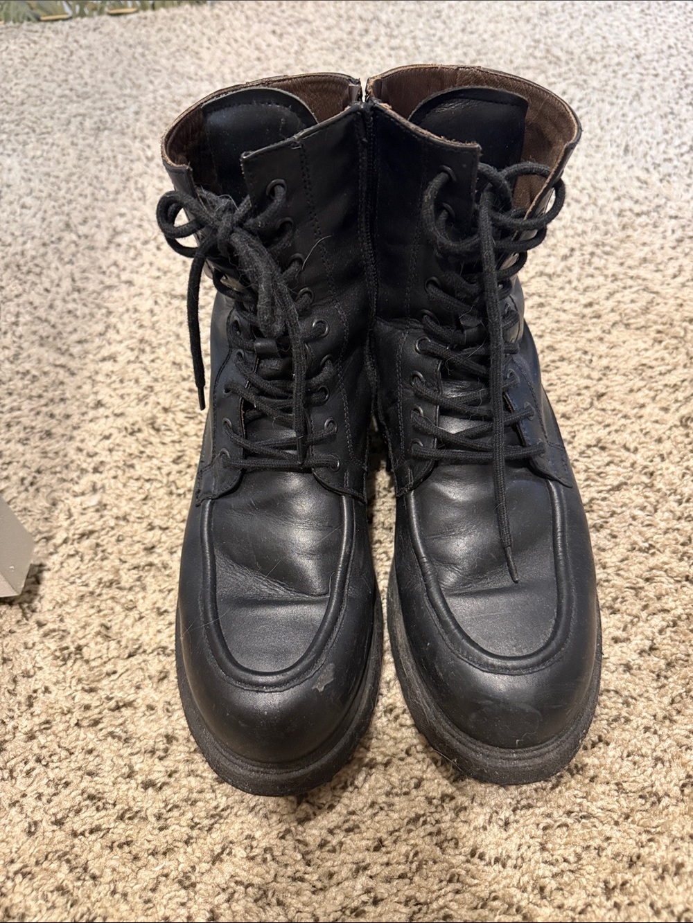 Nero Giardini Black Leather Lace-Up Men's Boots